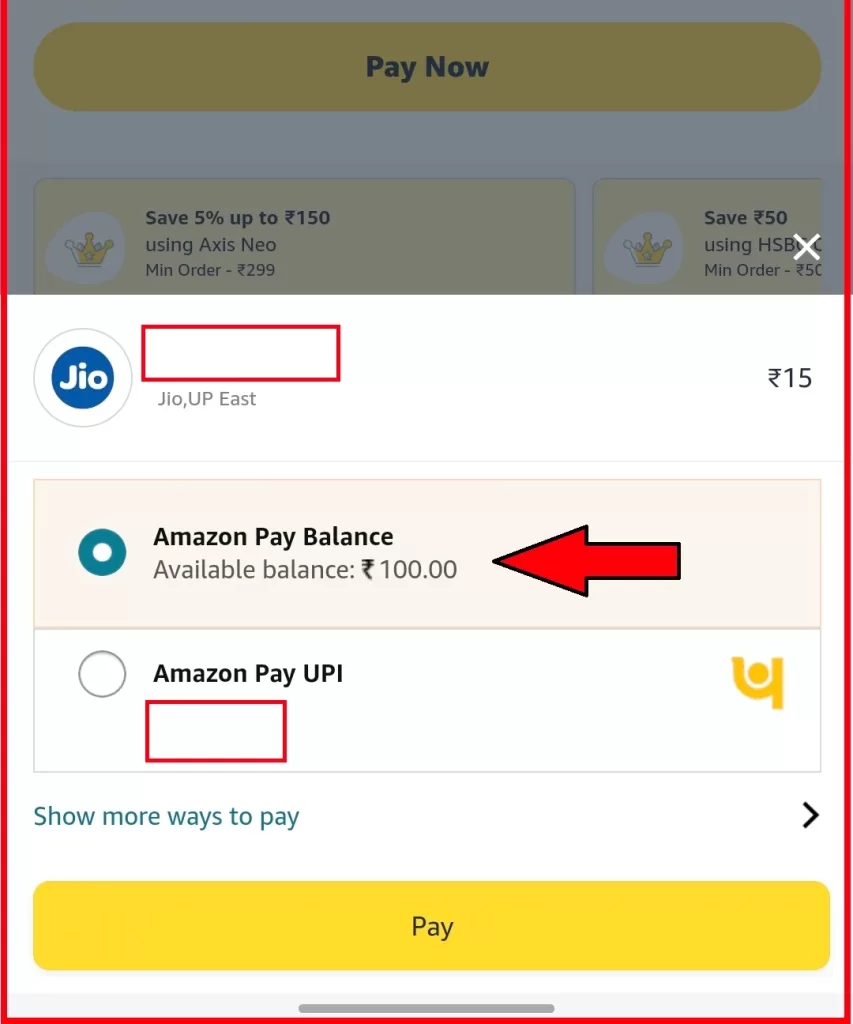 Step 7 (Use Amazon Pay Balance) -Select “Amazon Pay Balance”  